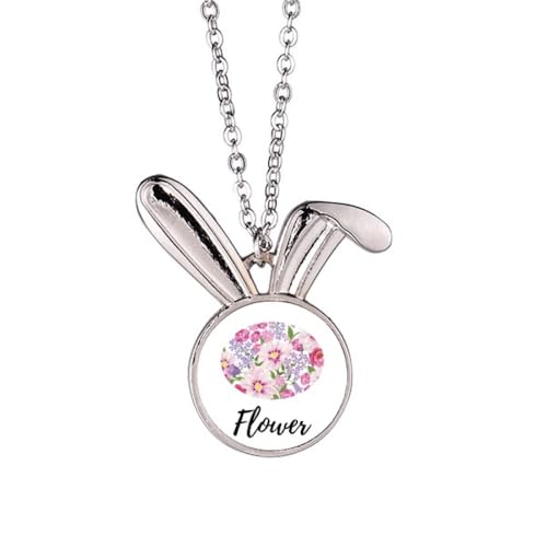 Collier lapin motif fleur de mer en argent pour femme