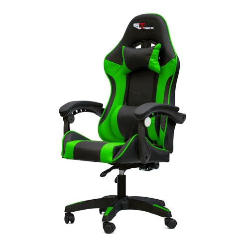 Game GT Extreme Chaise de bureau de gaming en cuir écologique Noir et vert