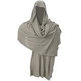 Century Star Cloak With Hood Men Cowl Hooded Renaissance Costume Men Medieval Cloak Post Apocalyptic Shawl Scarf Cape Shaman Medieval Costume Sash Rogue Cyberpunk Accessories Grey