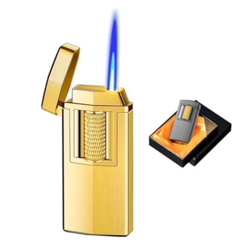 Encendedor de llama azul regulable con cámara transparente y luz LED 2
