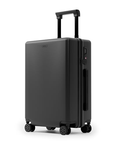 PASTELS® Cabin Suitcase – 100% Polycarbonate Carry On Luggage | 55x37x20 | Lightweight Hard Shell with 4 Spinner Wheels & TSA Locks | Fits Ryanair, EasyJet, Jet2 (Obsidian Black, Cabin - 55x37x20cm)