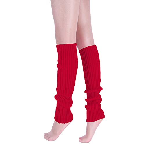 Image of DOOVID Leg Warmers for Women 80s Ribbed Knit Leg Warmer Yoga Party Sports Long Socks