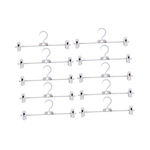 Unomor 10pcs Plastic Pants Hangers Rack Space Saving Drying Hanger Clamps for Home Reliable Non-Slip Design