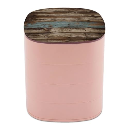 Boîte à bijoux pour coiffeuse : rangement rotatif en bois rustique - 2