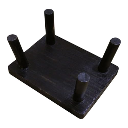 IDEANATEGRATE Taburete Rectangular Estilo Japonés Minimalista de Madera Negra Diseño y Soporte Fiable, Mesa Baja Adecuado para y Zonas