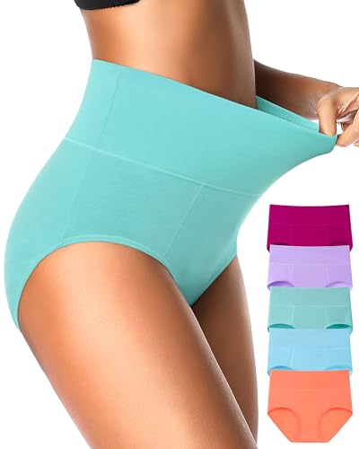 Eiggam Tummy Control Underwear for Women High Waisted Cotton Postpartum Underwear Comfy Stretch...