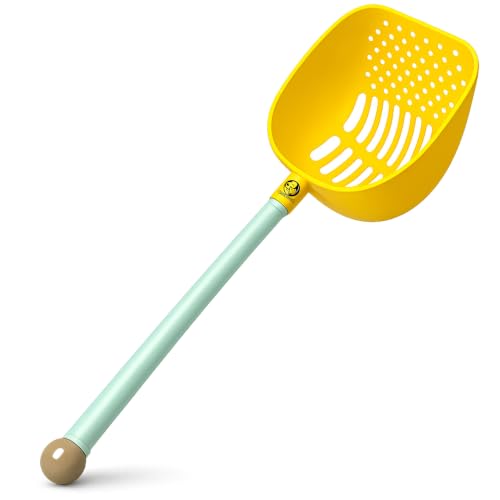 Image of Foodie Puppies Deep Sifting Cat Litter Scooper with Long Handle | Durable Plastic Scoop, Wide Slots for Fast Cleaning, Comfortable Grip, Easy Litter Box Cleaning