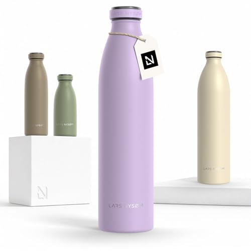 Image of LARS NYSOM Stainless Steel Insulated Water Bottle 12oz 17oz 25oz 34oz 51oz | Insulated Thermo Flask for Hot and Cold Beverages | Leakproof Drinking Bottle (Lavender Purple, 33.9oz)