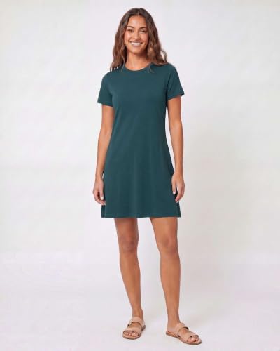 Image of Real Essentials 3 Pack: Women's Short Sleeve T Shirt Dress Swing Loose Casual Lounge Everyday Outfit (Available in Plus)