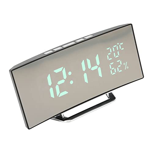 Reloj despertador digital LED curvo con temperatura para casa 8