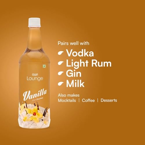 Image of Mapro Lounge Vanilla Cocktail Mixer Mocktail Mocktail Fruit Syrup - 1L |Contains Real Fruit Juice| Gluten Free| Zero Cholestrol