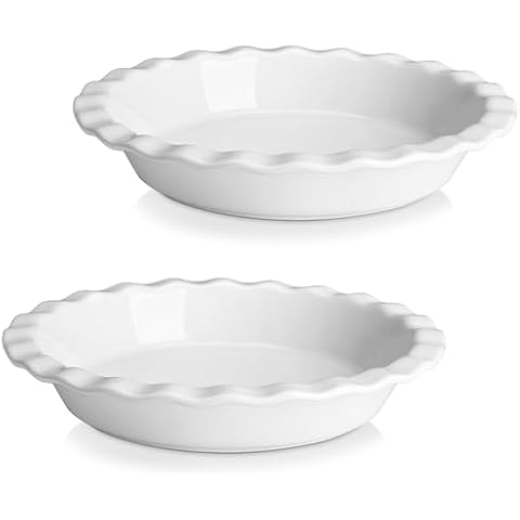 MALACASA 9 Inch Non-Stick Ceramic Pie Dish Cover