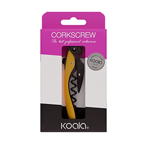 Koala Spain High Tech Two-Stroke Corkscrew, Patented Automatic Tab, Yellow - Image 5