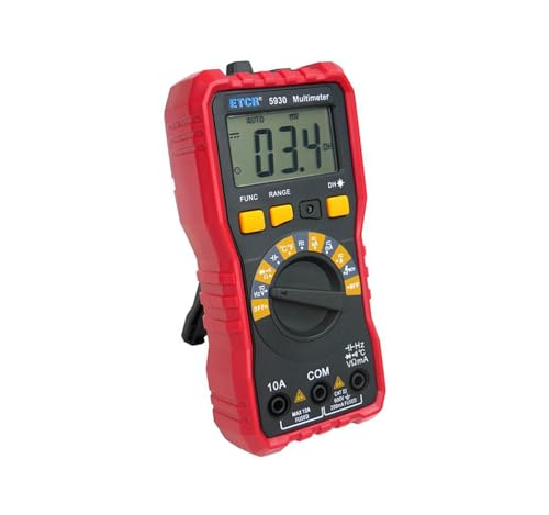 Image of ETCR5930 Multimeter Tester 1999 Counts Digital Multimeter DC AC Voltmeter and Ohm Volt Amp Meter Auto-ranging Measures Current Voltage Temperature NCV Frequency Diode Continuity Electrical Tester