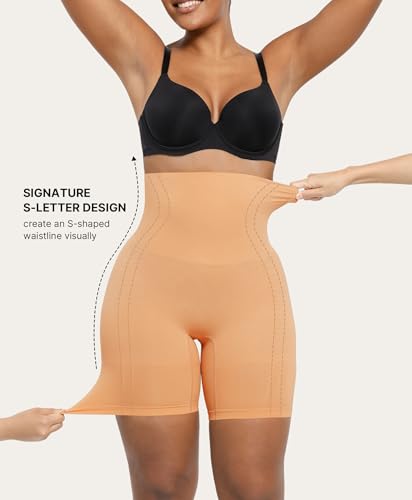 Image of SHAPELLX Tummy Control Shapewear for Women High Waisted Body Shaper Shorts Thigh Slimming Underwear