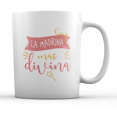 Miss Chapas Taza Madrina Bautizo | Frase Especial y Original | Regalo para Madrinas | Cerámica Resistente Hecha en España