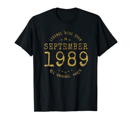 33 años Cumpleaños Las Leyendas nacen en Septiembre de 1989 Camiseta
