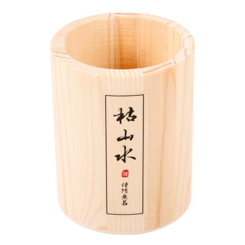 UPKOCH Wood Storage Box Zen Garden Mini Rakes Organizer Multi-functional Wood Bucket Wooden Pen Holder for Pens Makeups