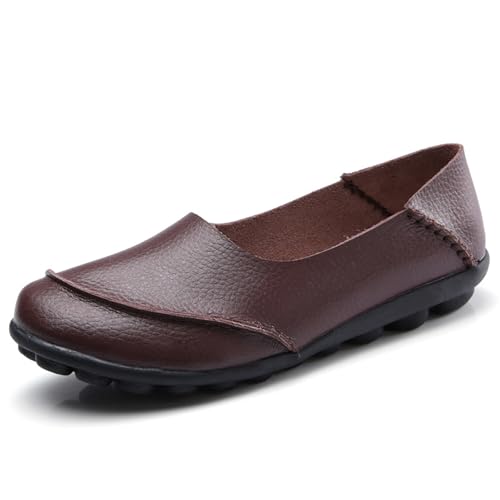 Mocassins orthopédiques cuir femmes chaussures plates conduite