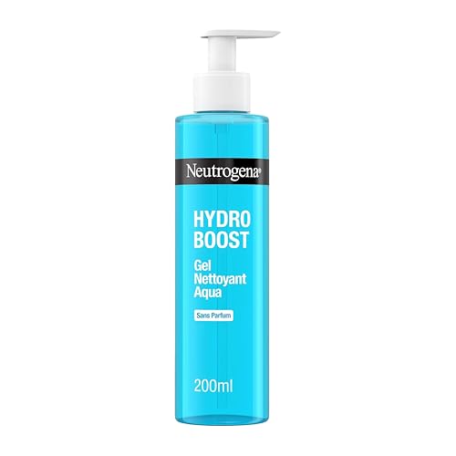 Neutrogena – Aqua-Gel Nettoyant Hydro Boost Sans Parfum (200 ml) – Soin visage hydratant à l’acide hyaluronique et glycérine – Nettoyant visage doux pour la peau et sans parfum