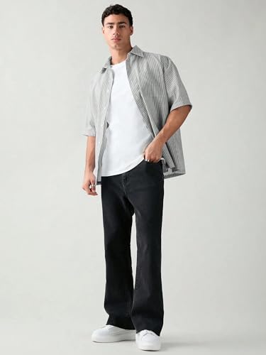 Image of Lymio Men Shirt || Striped Shirt for Man || Half Sleeve || 100% Cotton (Packs Also Available) (Oxford-Lining)