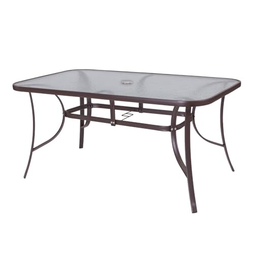 Lola Home Garden Table de jardin en acier marron pour terrasse et extérieur