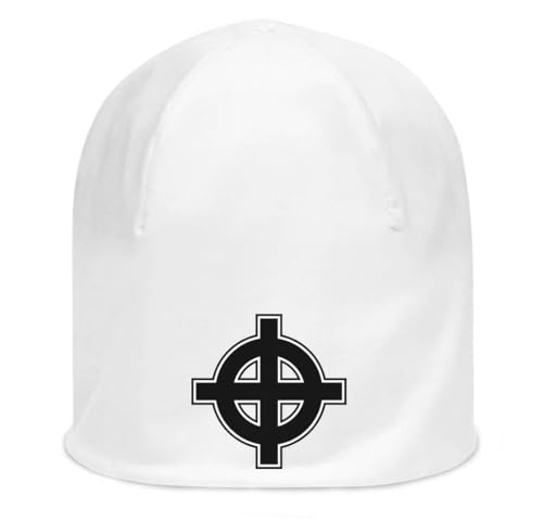 Bonnet blanc croix païenne en coton extensible idéal pour vos sorties quotidiennes