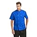 TopTie Unisex Short Sleeve Chef Coat Jacket, Royal Blue