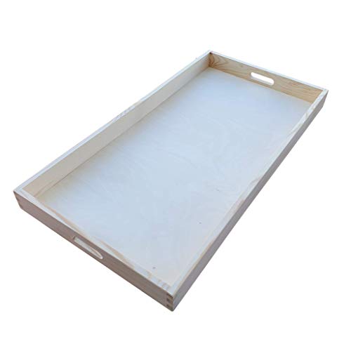 Wooden Serving Extra Large Tray 75 cm x 40 cm x 6 cm - The tray is not painted