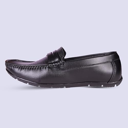 Image of Liberty Men's Leather Loafers Formal Shoes | Stylish Fashionable Slip-On Moccasins | Ideal for Business, Casual, Parties (Available Size in 6 to 10 UK, Black /Brown)