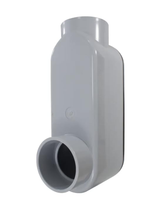LB3 - Cuerpo de conducto de PVC tipo LB de 3 pulgadas, horario 40, accesorio de acceso eléctrico, gris, resistente a la intemperie, (1 unidad)