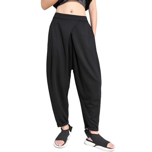Gothic Hakama Pants for Women Trousers Elastic Waist Culottes Casual Loose Gaucho Pants Japanese Harajuku Style Trendy4