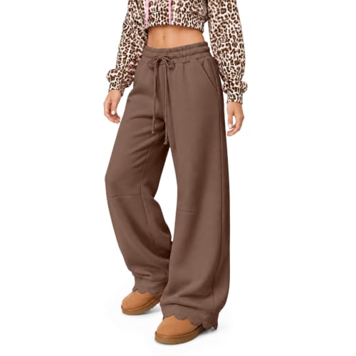 Gumipy Wide Leg Sweatpants Women Baggy Scalloped Sweatpants Casual Pants - image 2