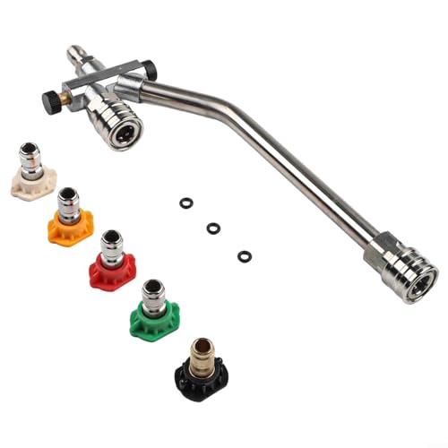Dolvitrny Herramienta de lavado de coche con boquilla de doble cabezal para lavadora a presión, acoplador de conexión rápida y conector de lanza de espuma de nieve para limpieza de motocicletas y
