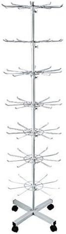 Loop Group 7 Tiers Layers Metal Rotating Display Stand for Shop Jewellery Bangle Chains Ear-Rings Bracelet Keyring Necklace Display Stand Multi Layered Display for Jewellery Clothes Shop (White)