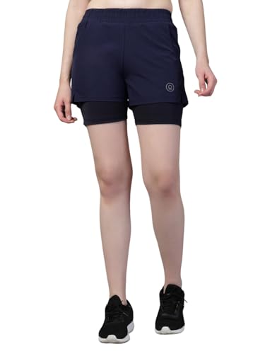 Image of CHKOKKO Gym Shorts for Women Workout Sports Running Quick Dry Fit Double Layer Inner Compression with Pockets Breathable Lightweight Wear