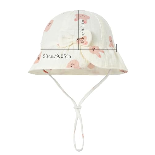 Kids Sun Hat Summer UV Protection Adjustable Bucket Hat Baby Cute Bow Cotton Beach Hats Cap for Toddler Girls Boys4