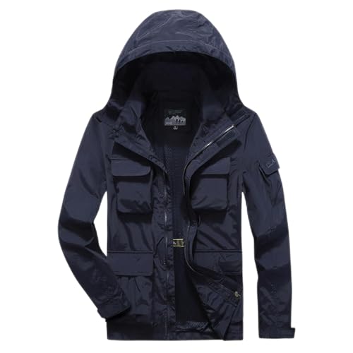 Sunnyuk Chaqueta Cortavientos Hombre Transpirable, Chaqueta De Softshell Chaqueta Impermeable Mantente Caliente Otoño Invierno Abrigo Ropa De Abrigo Chaqueta Cortavientos Exteriores Abrigo