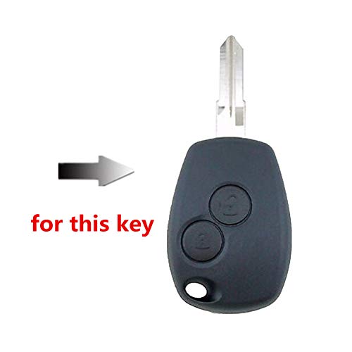 Happyit Car Key Cover Case Carbon Fiber Pattern Soft Silicone for Renault Clio Scenic Megane Duster Sandero Captur Twingo Modus 2 Buttons (A) - Image 2