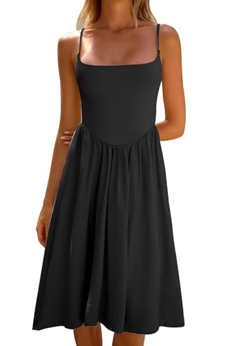 CHYRII Women Fashion Summer 2025 Spaghetti Straps Sleeveless Casual A-Line Midi Dresses Sundress3