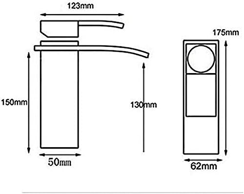 Mitigeur cascade laiton massif à commande unique pour évier de salle de bain ergonomique