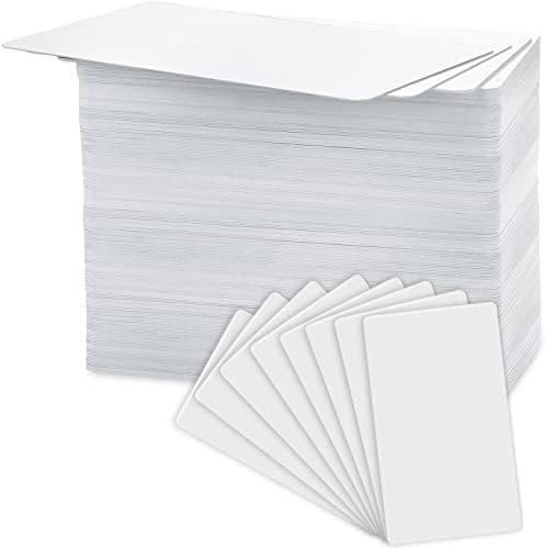 Blank PVC Cards for ID Badge, Durable Graphic Quality White Blank Plastic Cards Compatible with Most Photo ID Badge Printers CR80 Blank Business Cards 60 Pack