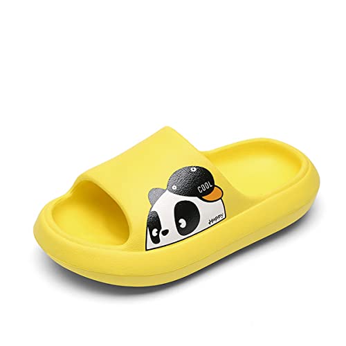 Lanivic Zapatillas de Baño para Niña Niño Dibujos Animados Ligero Bañarse Chanclas de Casa Zapatos de Playa y Piscina Amarillo 35 36 EU Cover