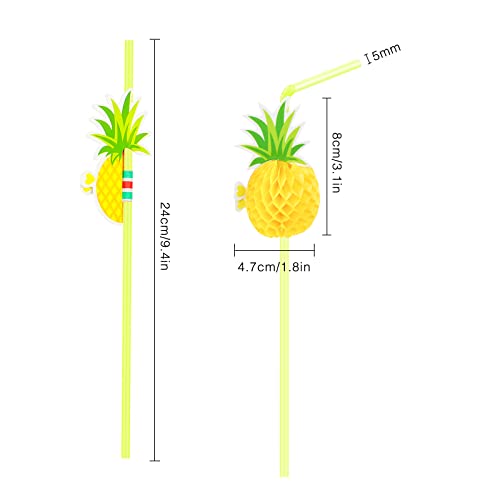 50 pitillos Hysagtek con decoración piña, 24 cm miniatura 2