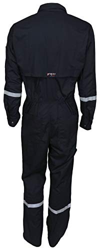 Image of MCR Safety Summit Breeze Flame Resistant FR Coveralls, 7 oz Cotton, Work Coveralls, Navy, 50 Tall