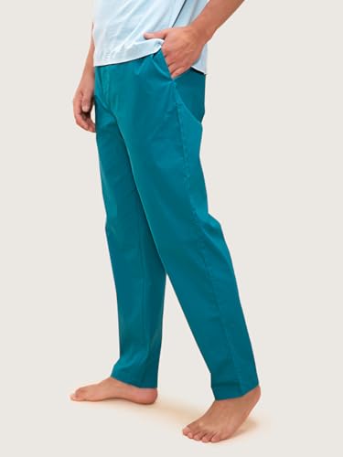 Image of DAMENSCH Regular Fit Cotton Blend Woven Casual Style Pyjama Dual Pockets Breathable Microfibre Waistband Anti-Bacterial Stretchable Soft Comfortable Pyjama For Men