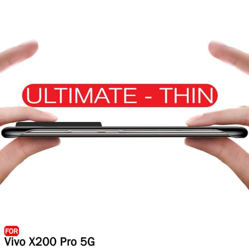 Image of TheGiftKart Hybrid Ultimate Slim Back Case Cover for Vivo X200 Pro 5G Compatible with MagSafe | Frosted Matte Translucent Hard Back Case Cover for Vivo X200 Pro 5G (PC & TPU, Black Sides)