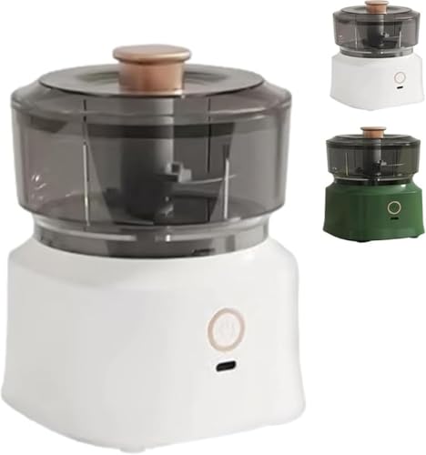 GEBYUI 小型電動フードチョッパーフードプロセッサー〜充電式コードレス・350ml 大容量!1 台 4 役刻む/混ぜる/潰す/砕く大根おろし機能付き、玉葱/肉挽き/野菜切り/?乳食作りに最適!?上使用・軽量・微塵切り対応で使用&お手入れ簡単〜?