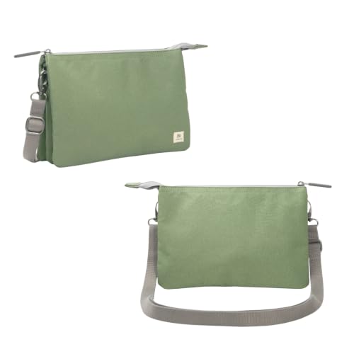 Image of ORI LONDON Crossbody Bag - XL Slim, Chunky Zip, Removable & Adjustable Strap, & 3 Compartments - Carnaby