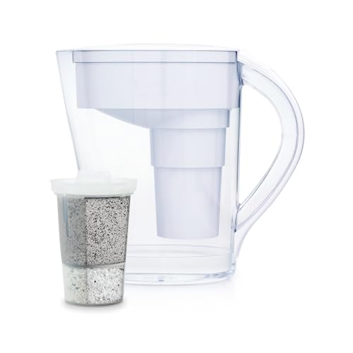Santevia MINA Alkaline Mineral Water Filter Jug | Water Filtration System | Chlorine and Lead Filter | Water Purifier Jug | Home Water Filtration Jug | 9-Cup at Home Water Filter